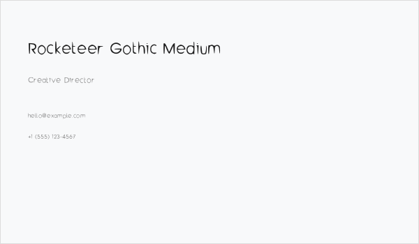 Rocketeer Gothic Medium Business Card