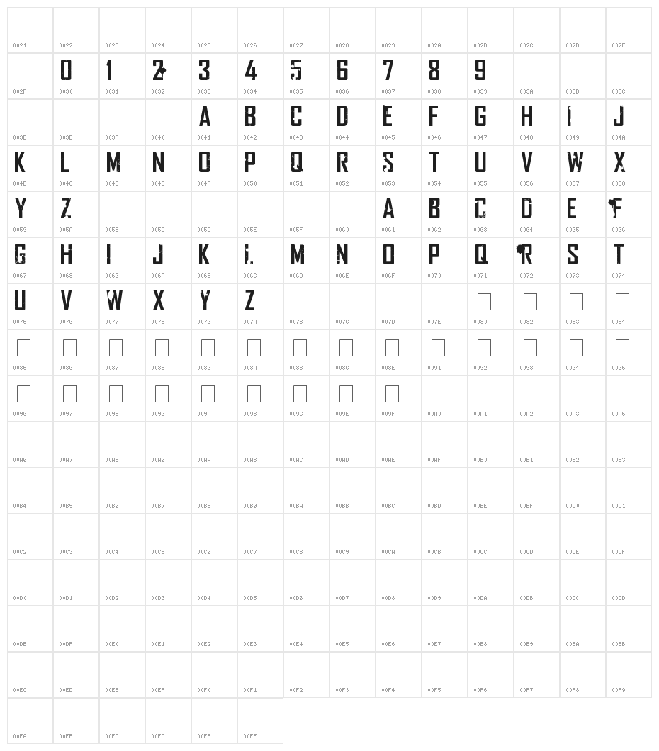 Rocketship Town Character Map