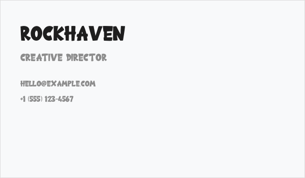 Rockhaven Business Card