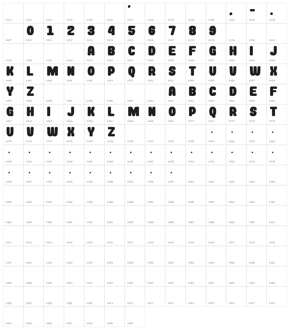Rockin Record__G Character Map