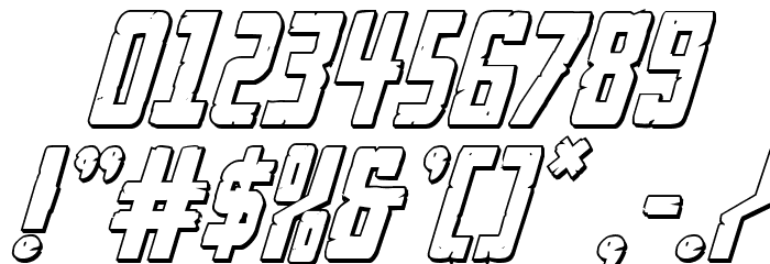 Rockledge 3D Italic Font OTHER CHARS