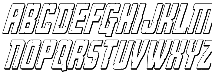 Rockledge 3D Italic Font LOWERCASE