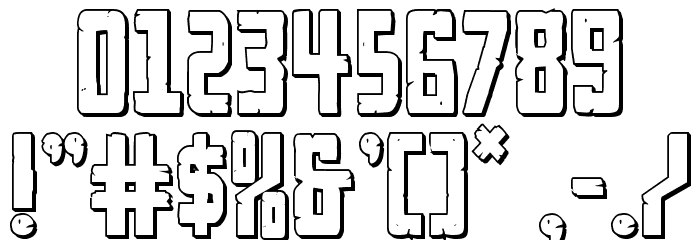 Rockledge 3D Font OTHER CHARS