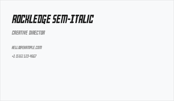 Rockledge Sem-Italic Business Card