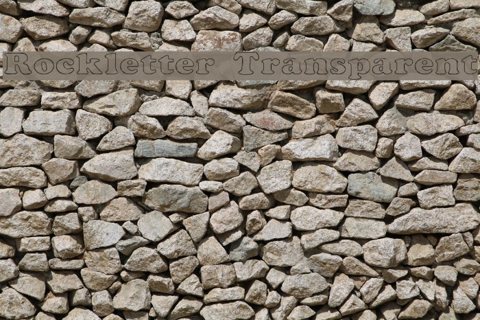 Rockletter Transparent Font examples
