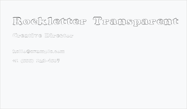 Rockletter Transparent Business Card