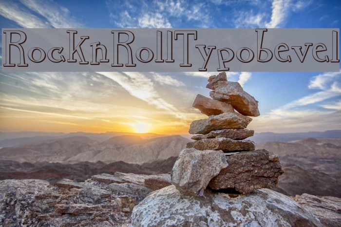 RocknRollTypobevel Font examples