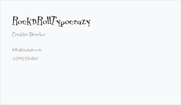 RocknRollTypocrazy Business Card