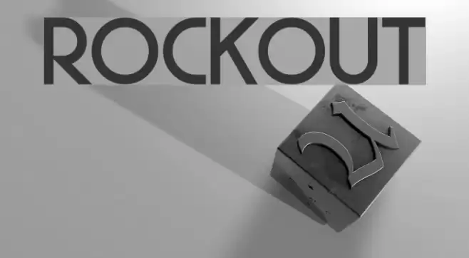 Rockout Font examples