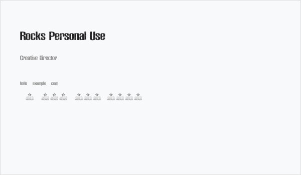 Rocks Personal Use Business Card