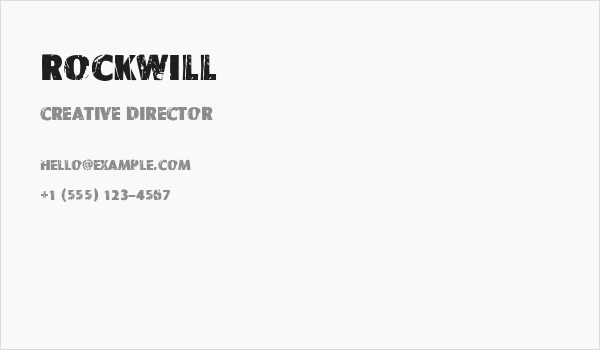 Rockwill Business Card