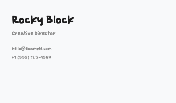 Rocky Block Business Card