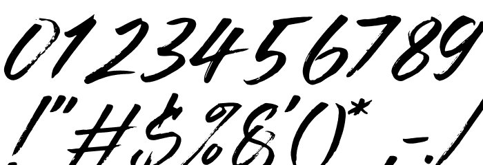 Rocky Brush Italic Font OTHER CHARS