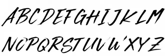 Rocky Brush Italic Schriftart Groß