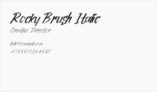 Rocky Brush Italic Business Card