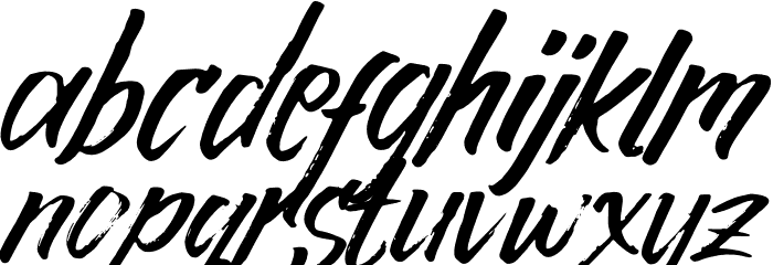 Rocky Brush Italic Font LOWERCASE
