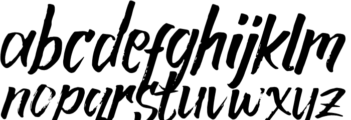 Rocky Brush Font LOWERCASE