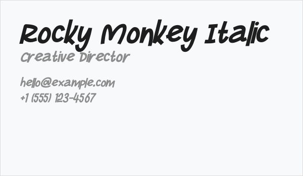 Rocky Monkey Italic Business Card