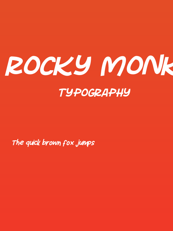 Rocky Monkey Italic Poster