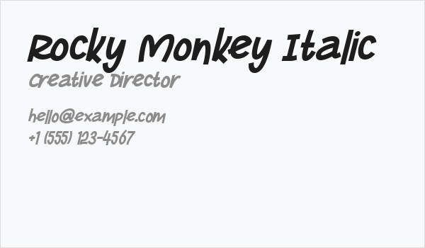Rocky Monkey Italic Business Card