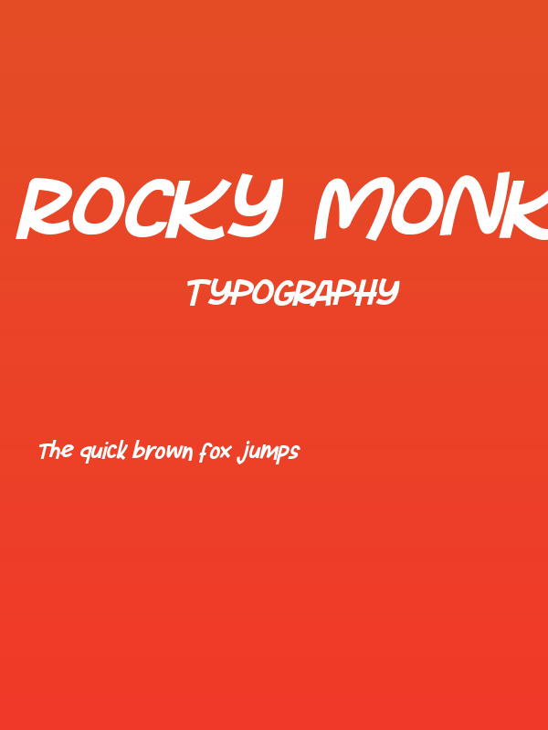 Rocky Monkey Italic Poster