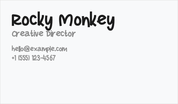 Rocky Monkey Business Card
