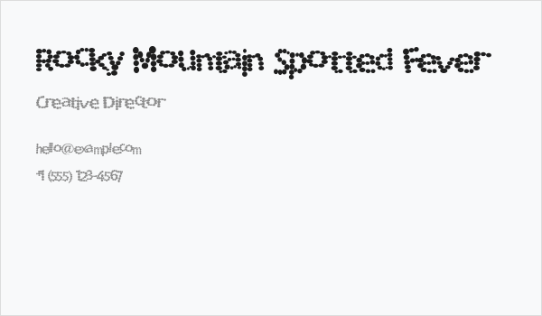 Rocky Mountain Spotted Fever Business Card