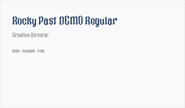 Rocky Past DEMO Regular Business Card