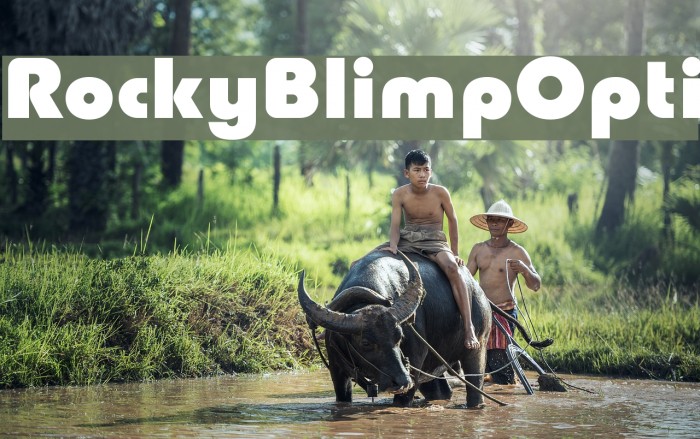 RockyBlimpOpti Font examples