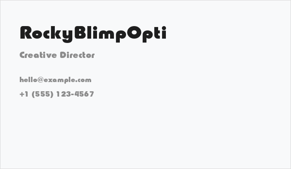 RockyBlimpOpti Business Card