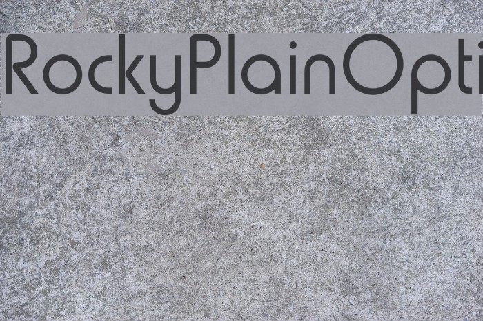 RockyPlainOpti Font examples