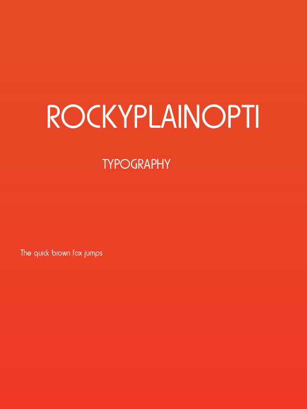 RockyPlainOpti Poster