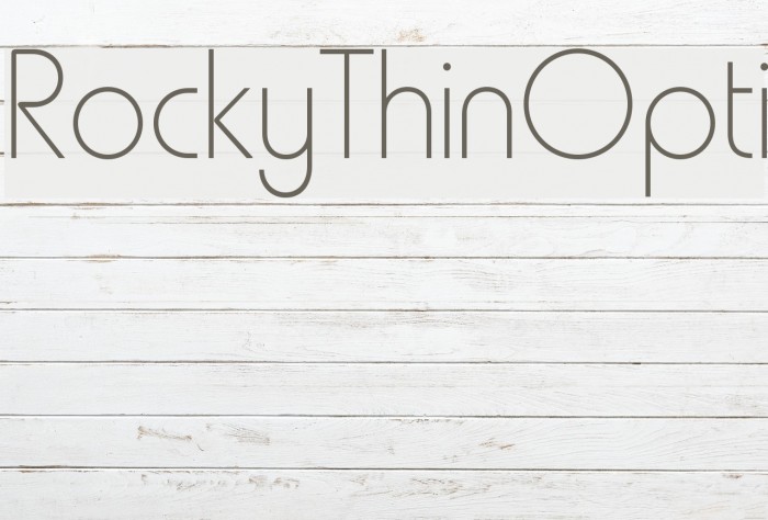 RockyThinOpti Font examples