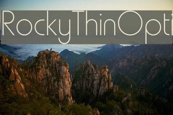 RockyThinOpti Font examples