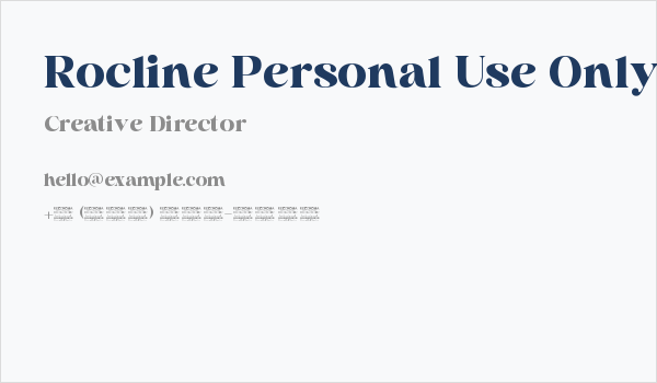 Rocline Personal Use Only Business Card