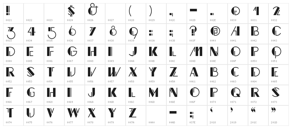 Rocodecoco-Plain Character Map
