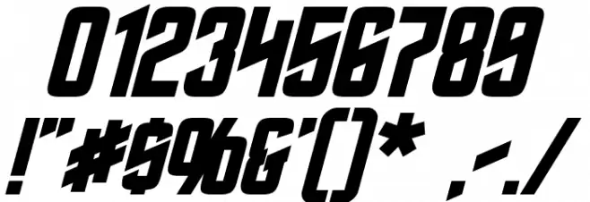 Roddenberry Bold Italic Font OTHER CHARS