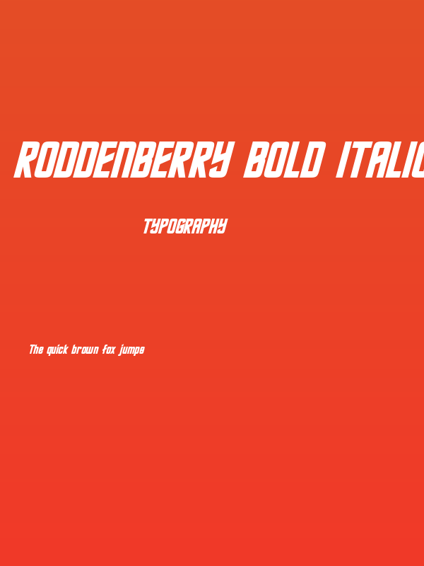 Roddenberry Bold Italic Poster