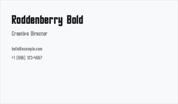Roddenberry Bold Business Card