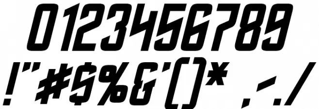 Roddenberry Oblique Font OTHER CHARS