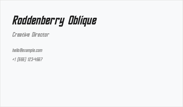 Roddenberry Oblique Business Card