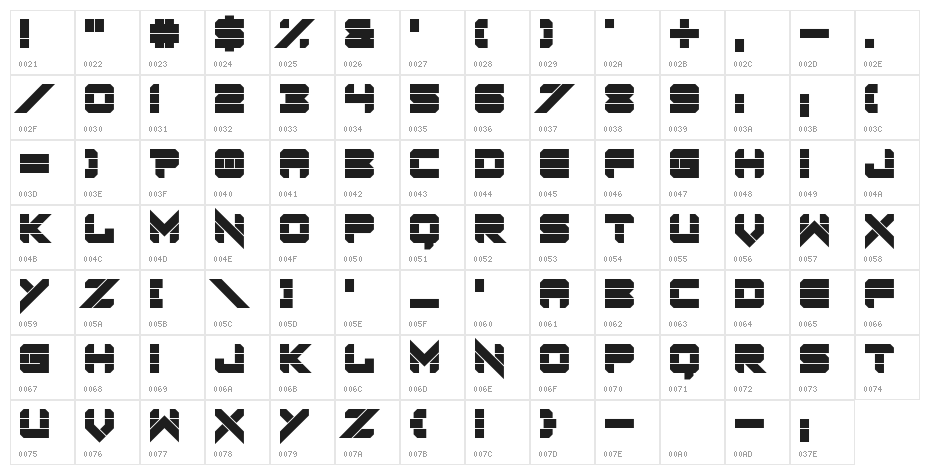 Rodent Rage Character Map