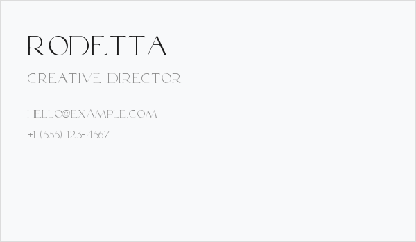 Rodetta Business Card