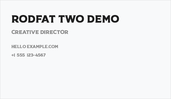 Rodfat Two Demo Business Card