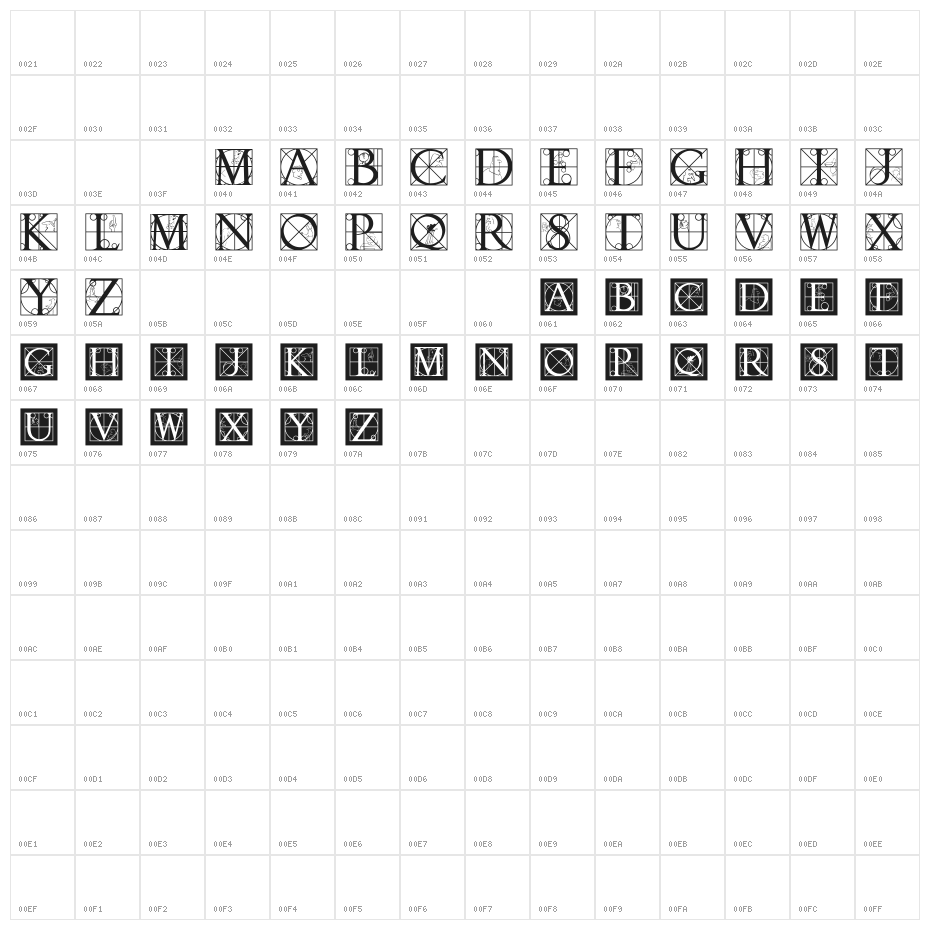 RodgauCaps Character Map