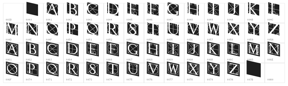 RodgauerThree Character Map