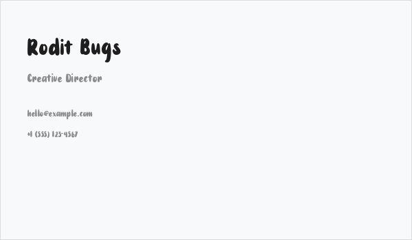 Rodit Bugs Business Card