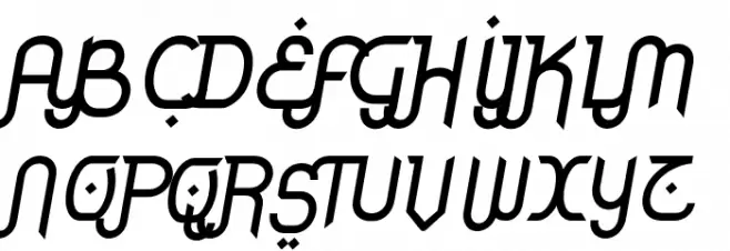 Rodja Alt End Slanted Font Litere mari