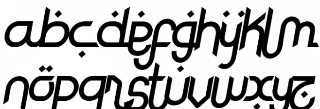 Rodja Alt End Slanted Font LOWERCASE