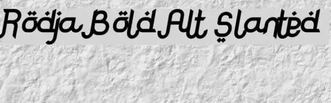 Rodja Bold Alt Slanted Font examples